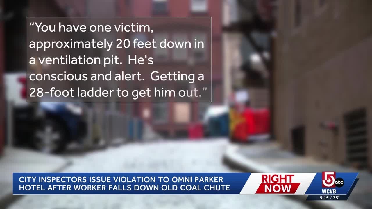 Worker falls down old coal chute outside historic Boston hotel