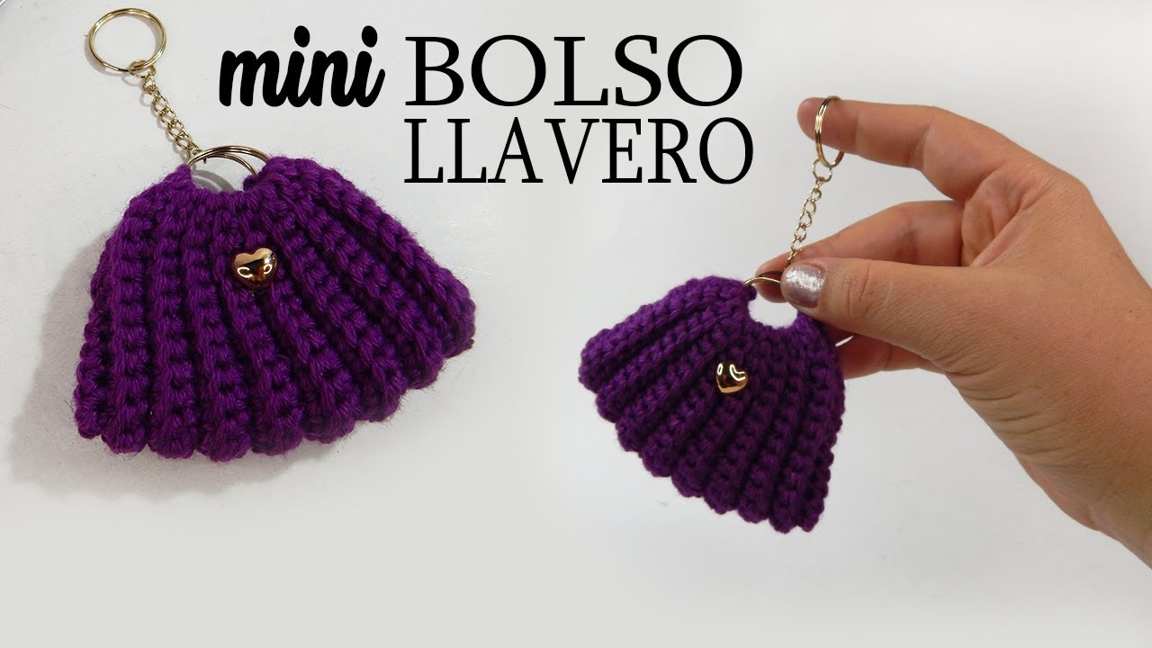 MINI BOLSA llavero tejido a crochet - MODA CROCHET MARITZA