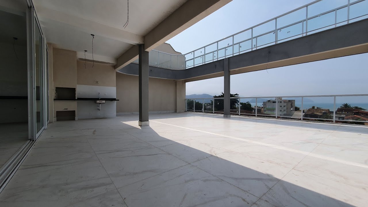 Cobertura nova maravilhosa com mais de 450 m² útil, vista total do mar, 3 suítes, lavabo e 3 vagas.