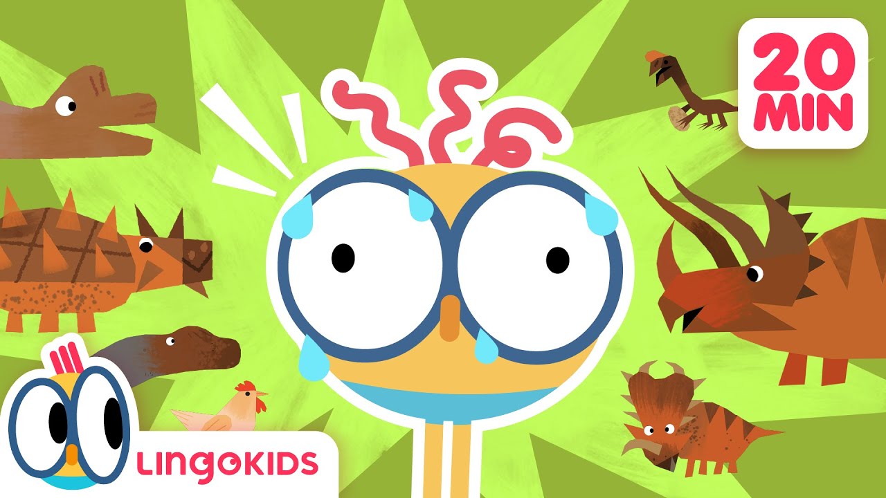 Learn About ANIMALS 🦖 Baby Bot Knows Dinosaurs + More Lingokids Cartoons