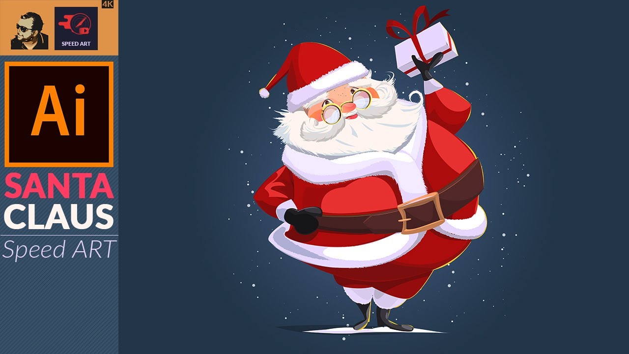 Santa Claus Vector Artwork in Adobe Illustrator CC | Speed Art