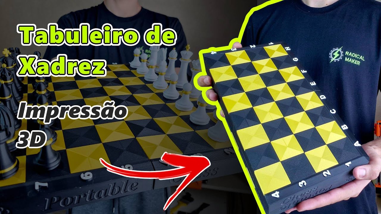Tabuleiro de Xadrez - 100% impresso em 3D