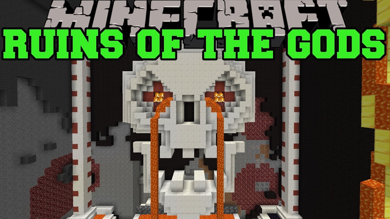 Minecraft: RUINS OF THE GODS ROLLER COASTER (CAN YOU SURVIVE THE GODS?) Map