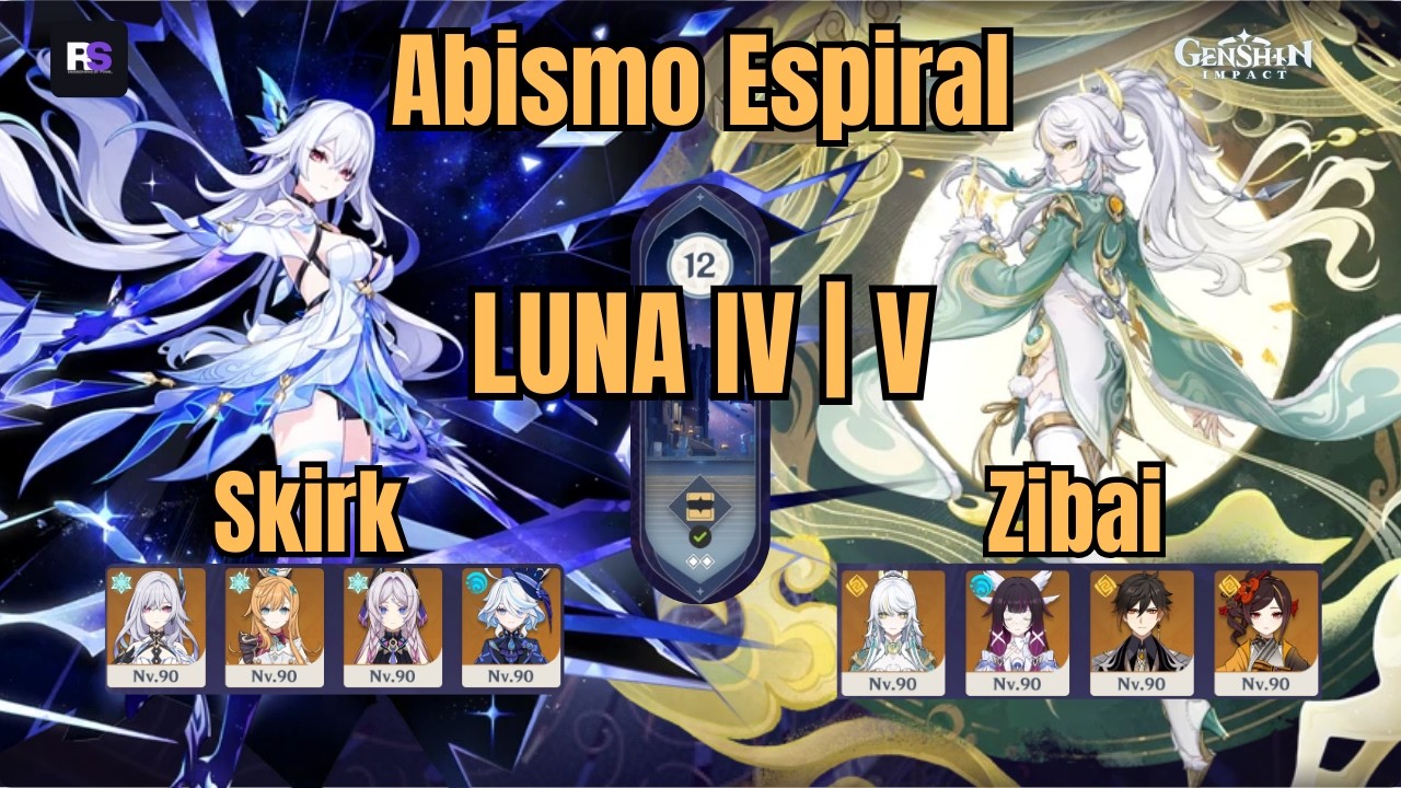 Skirk C0R1 /Zibai C0R0 | Abismo Piso 12 9⭐ | Genshin Impact Luna IV - V (6.3 - 6.4)