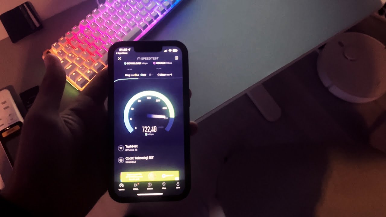 Wi-Fi 6 TurkNet GigaFiber Hız Testi (1000 Mbps)