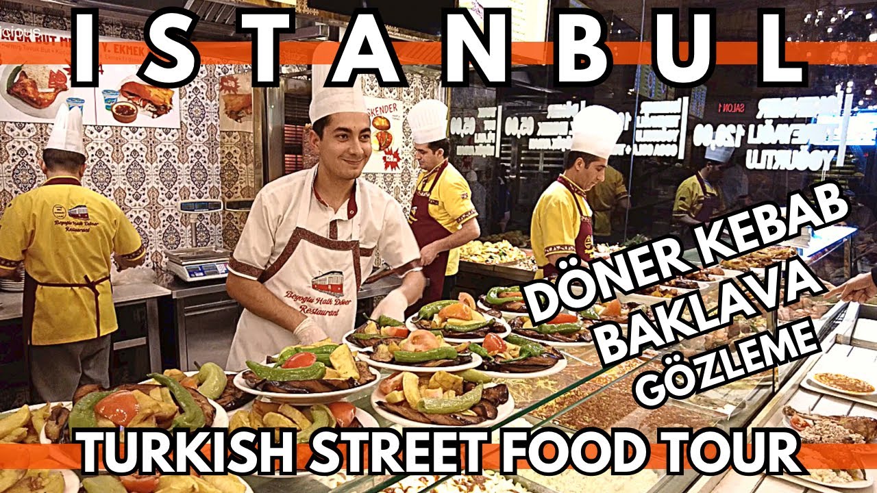 Delicious Turkish Street Food Tour In Istanbul Istiklal Street-4K UHD-DONER KEBAB,TURKISH BAKLAVA