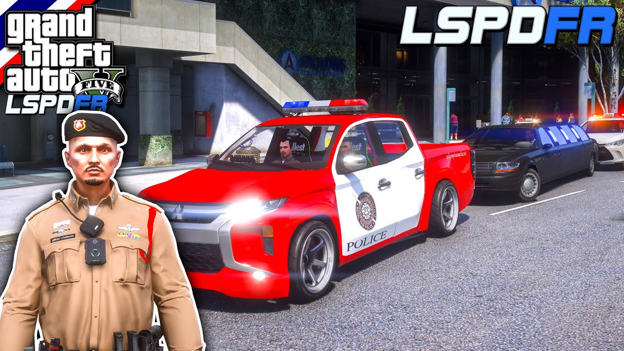 GTA V - LSPDFR มาเป็นตำรวจในเกม GTA V ภารกิจขับรถนำขบวน นายกไปสนามกอล์ฟ #323