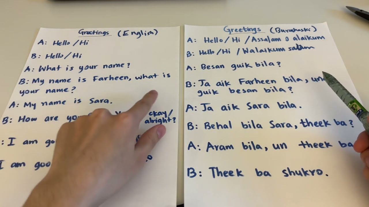 The Burushaski Classroom | Lesson 01 | Greetings and Introduction #burushaskilanguage #hunzavalley