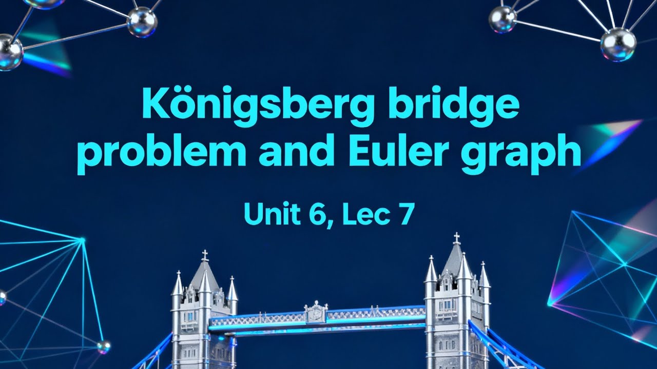  Königsberg bridge problem and Euler graph   (Unit 6, Lec 7) (Discrete mathematics, SEM 3)