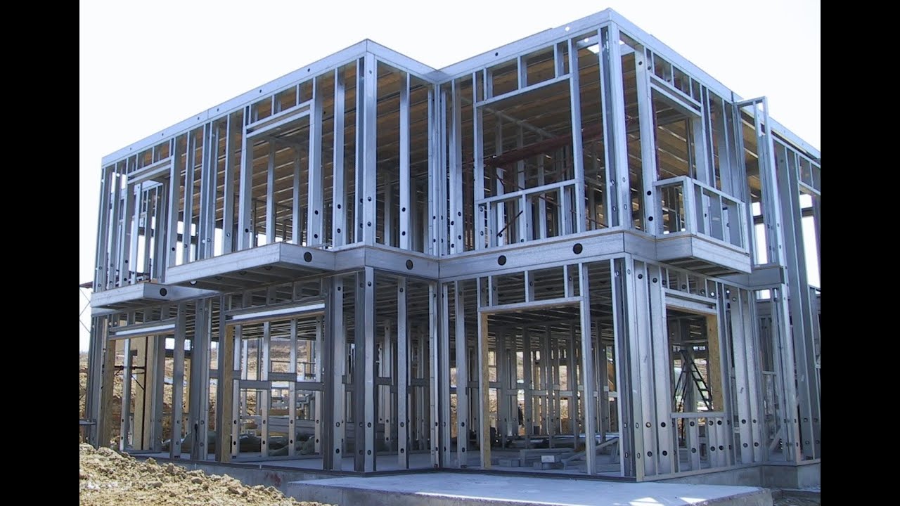 Light gauge steel frame with lightweight aerated concrete panels cladding and infill