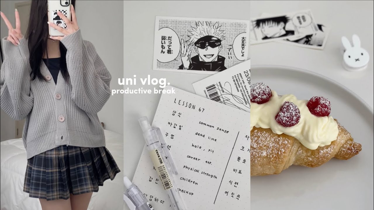 UNI STUDENT VLOG 📓: 5am mornings, studying, romanticizing cozy days, haikyuu lookup, k-beauty haul