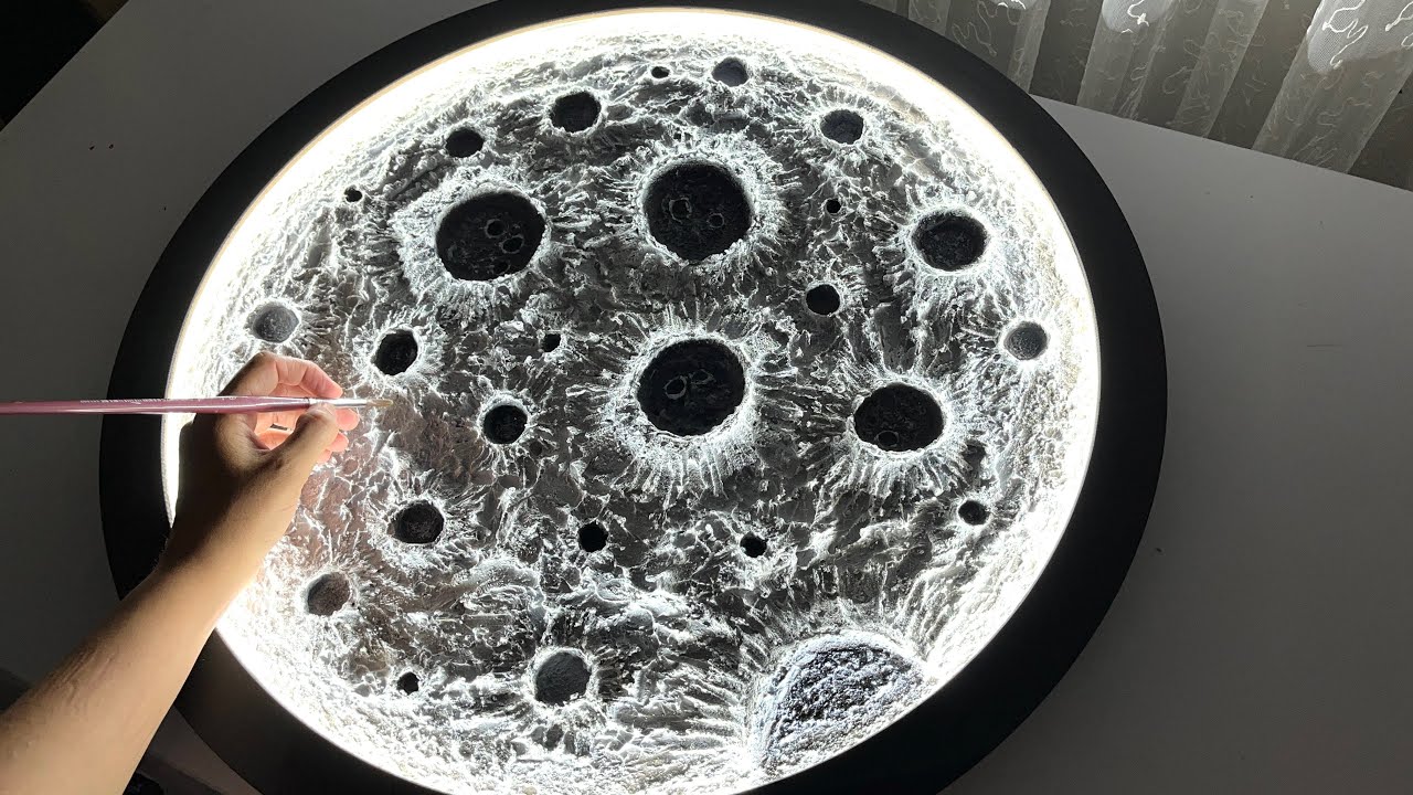 How to Create a Glowing Moon on Wooden Board with Putty Paste | DIY Art Tutorial
