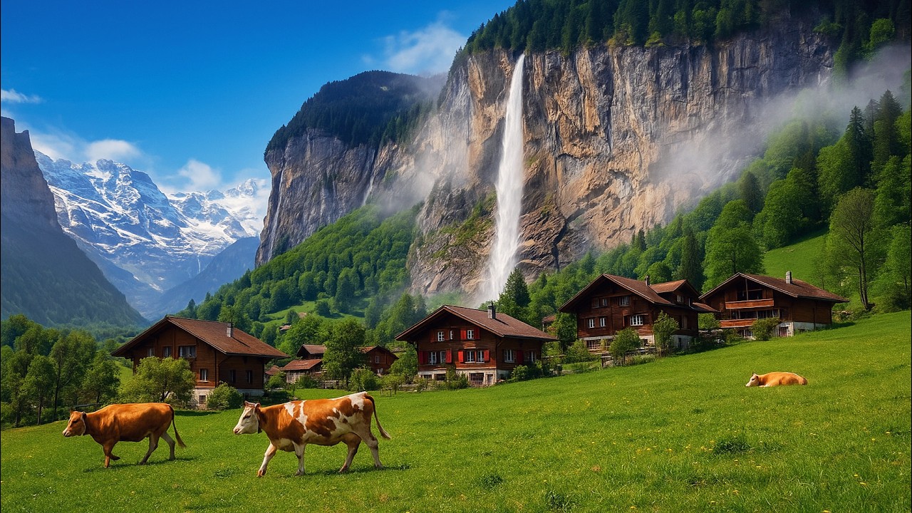 Lauterbrunnen Countryside — Switzerland’s 72 Waterfalls and Natural Beauty