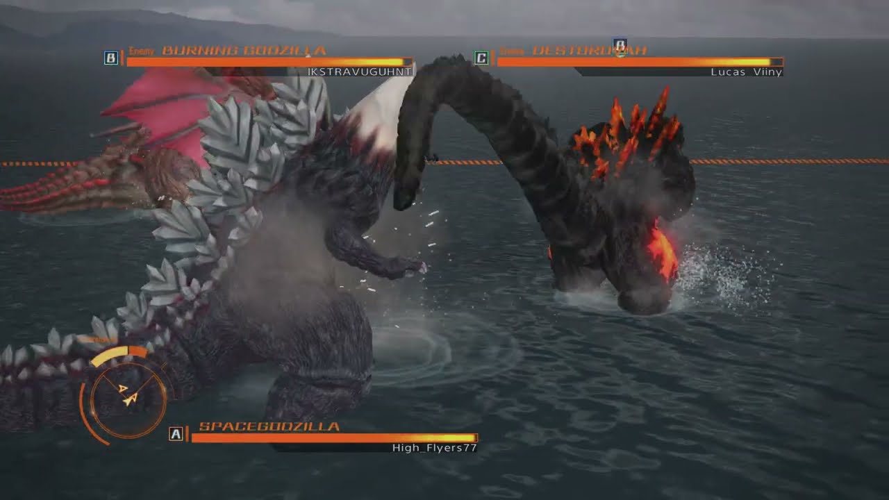 GODZILLA PS5 4K HDR - Spacegodzilla vs Burning Godzilla vs Destoroyah