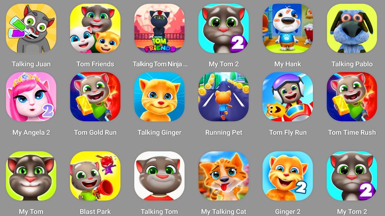 My Talking Tom Cat 2025,My Taking Hank,My Talking Ben,My Talking Tom Gold Run,Tom Time Rush...