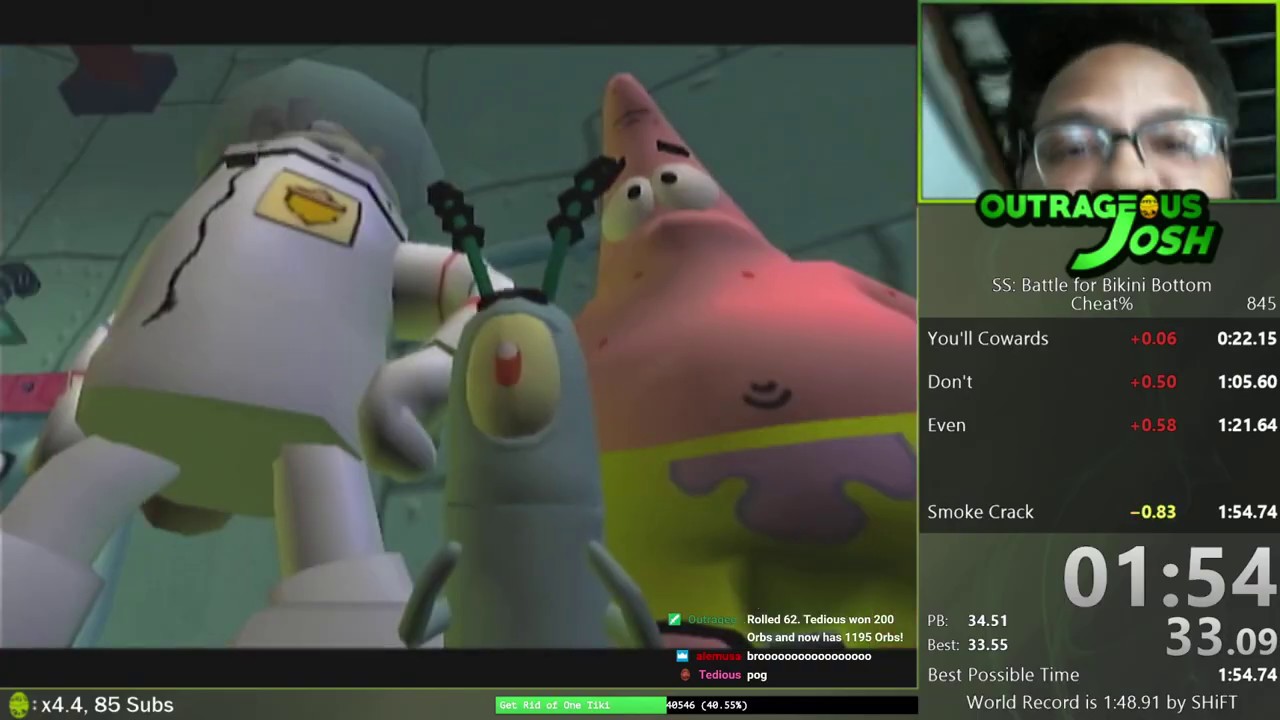 Spongebob BFBB Cheat% Speedrun in 1:54.63