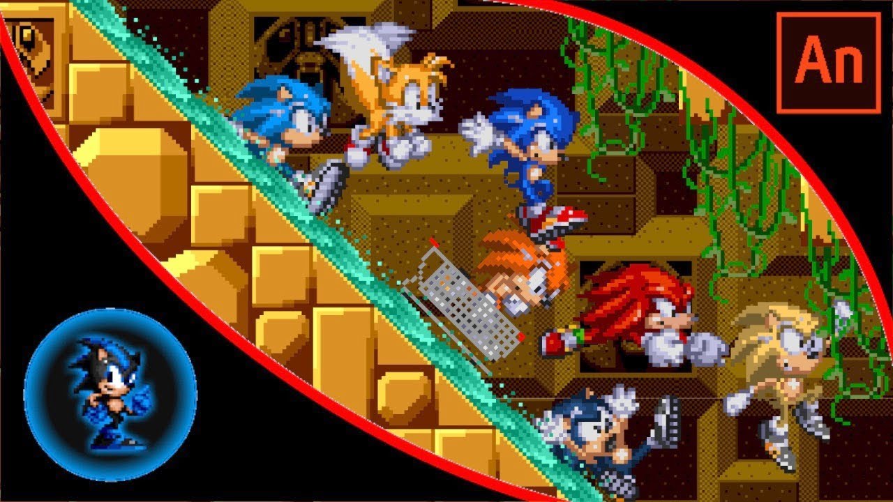 Team Sonic in Labyrinth Zone