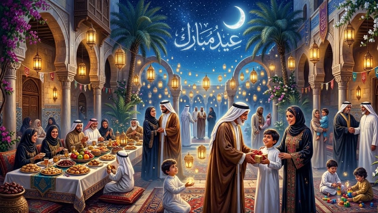 Festive Eid Mubarak Ambience | 7 Looping Frame TV Art Scenes | خلفيات شاشة العيد 