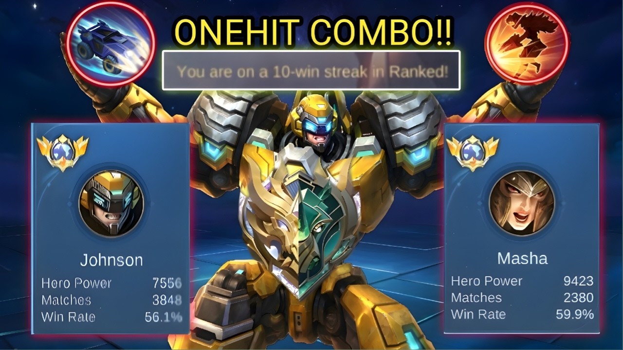 How To Rank Up Fast? Use This COMBO 🔥 (MASHA + JOHNSON) 100% Winstreak! // MLBB