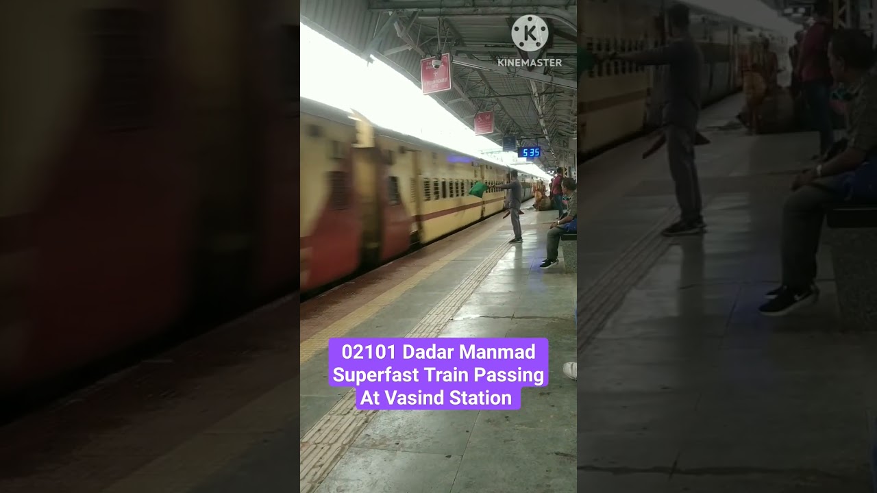 02101 Dadar Central Manmad Superfast Train Passing At Vasind Station #shorts
