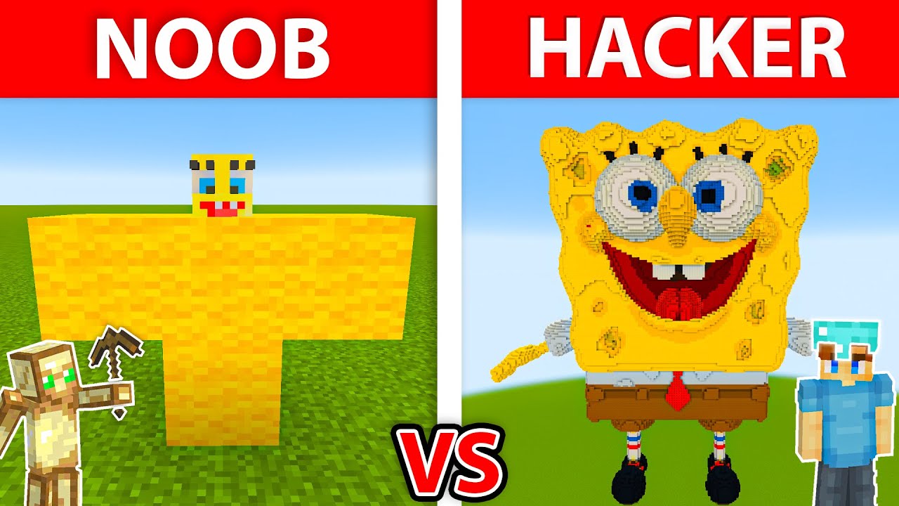 NOOB vs HACKER: Jag Fuskade I Ett SVAMPBOB Build Battle!