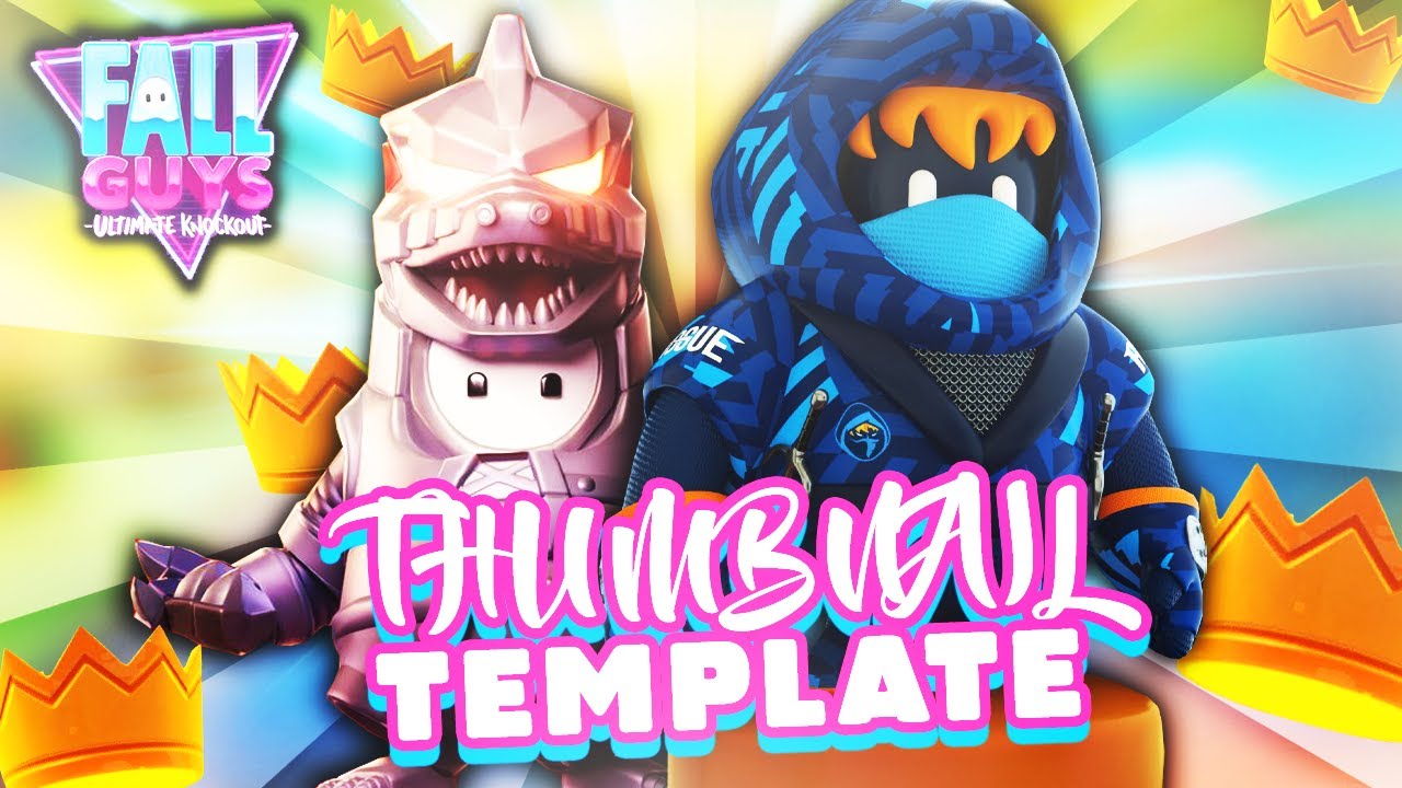 FALL GUYS THUMBNAIL TEMPLATE 2022! PSD!!