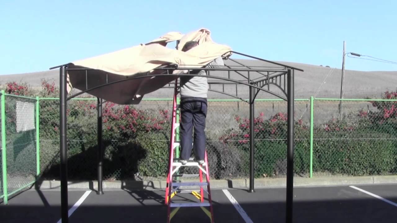 How to install a canopy for the Target Madaga Gazebo
