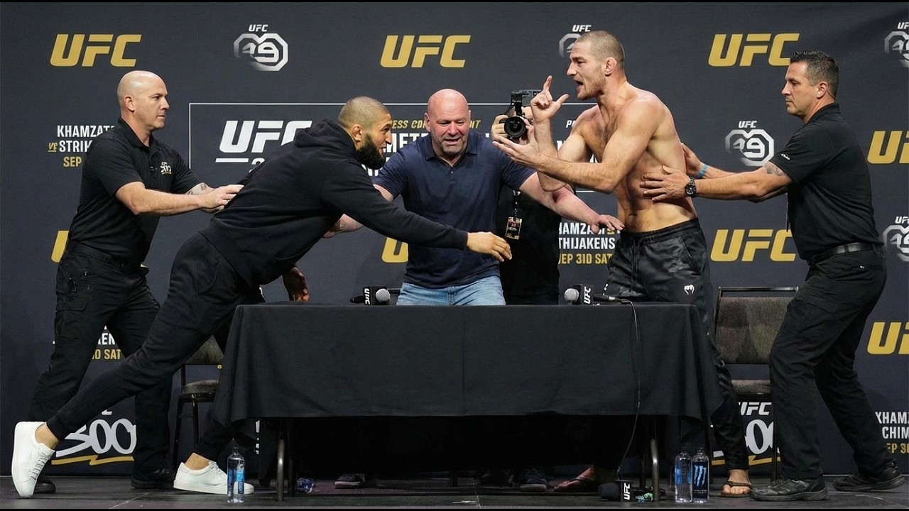 Khamzat Chimaev LOSES IT at Sean Strickland During UFC Press Conference
