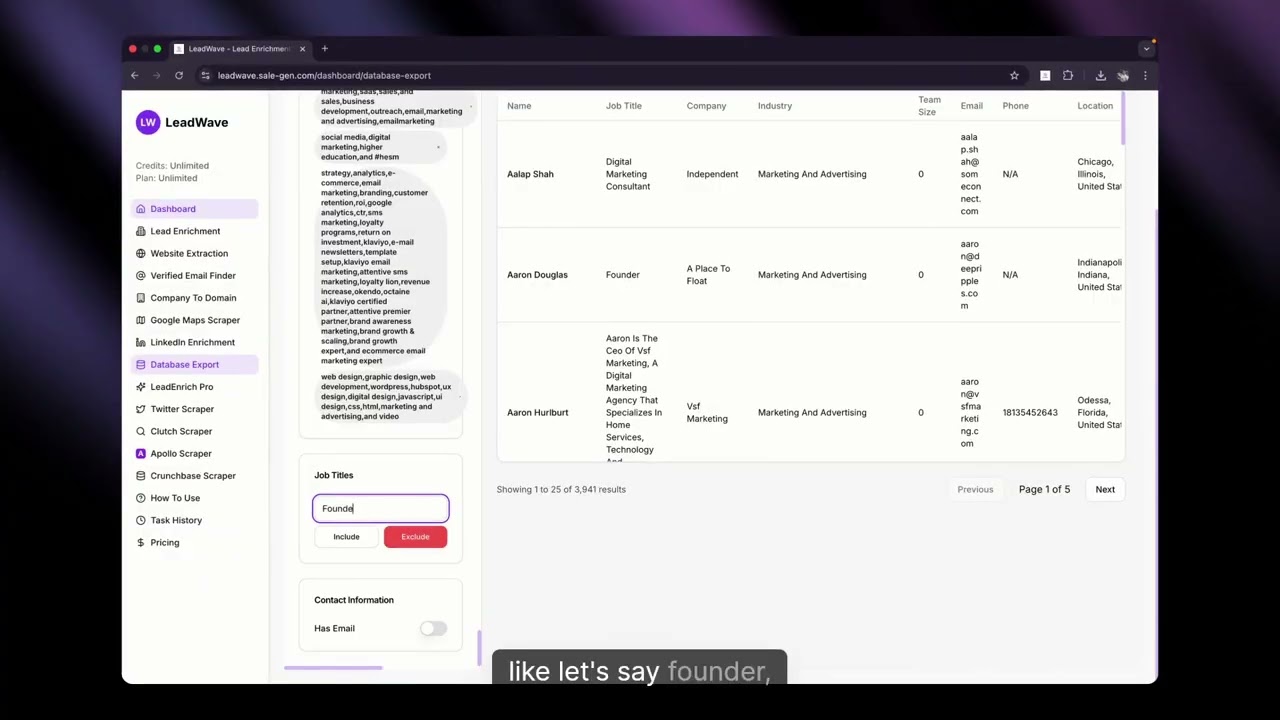 LeadRocks Database In LeadWave
