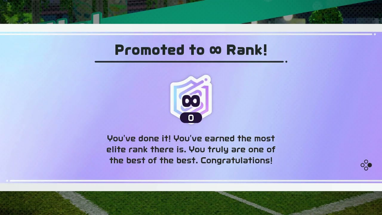 I reached INFINITE RANK in Nintendo Switch Sports Tennis