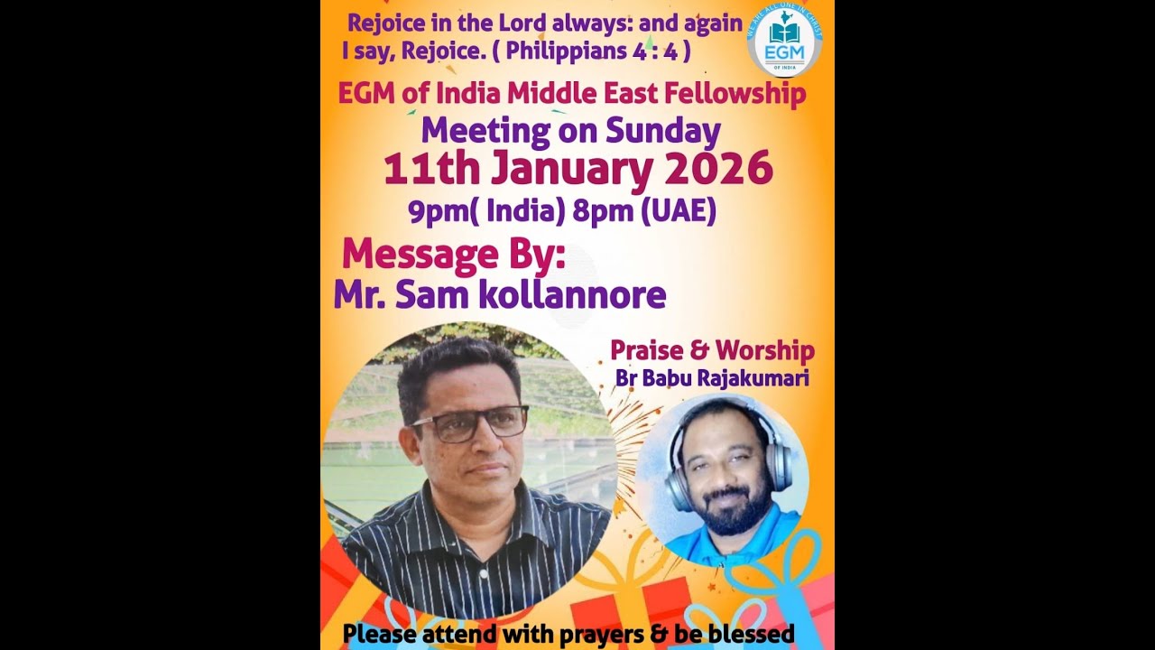 🟣🟣🌺🌺🌺ECUMENICAL GOSPEL MISSION OF INDIA . ( EGM ) MIDDLE  EAST  FELLOWSHIP  🌺🌺🌺 🟣🟣.