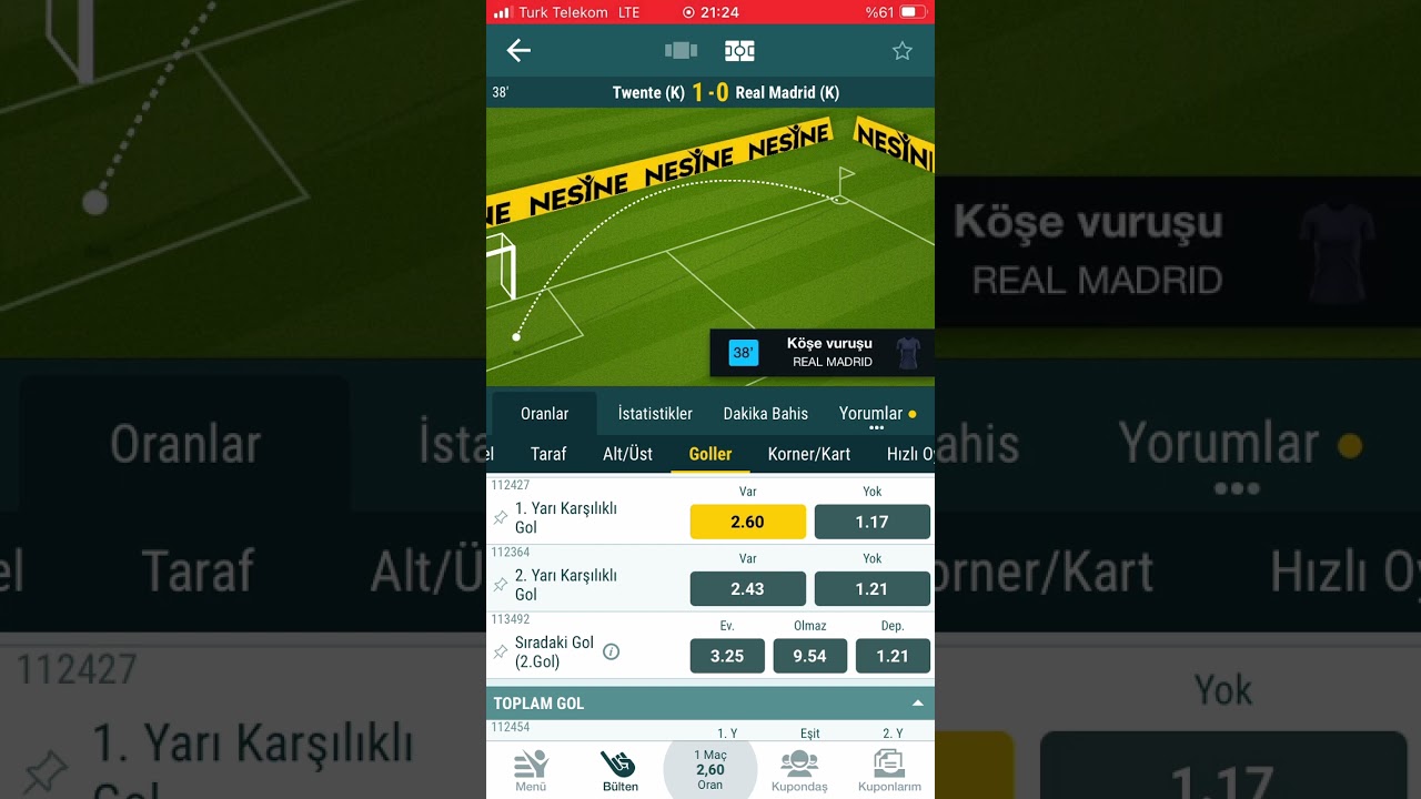 İddaa Kanalı - İlk Yarı Karşılıklı Gol Var | Oran Kod Sistemi @iddaakanali
