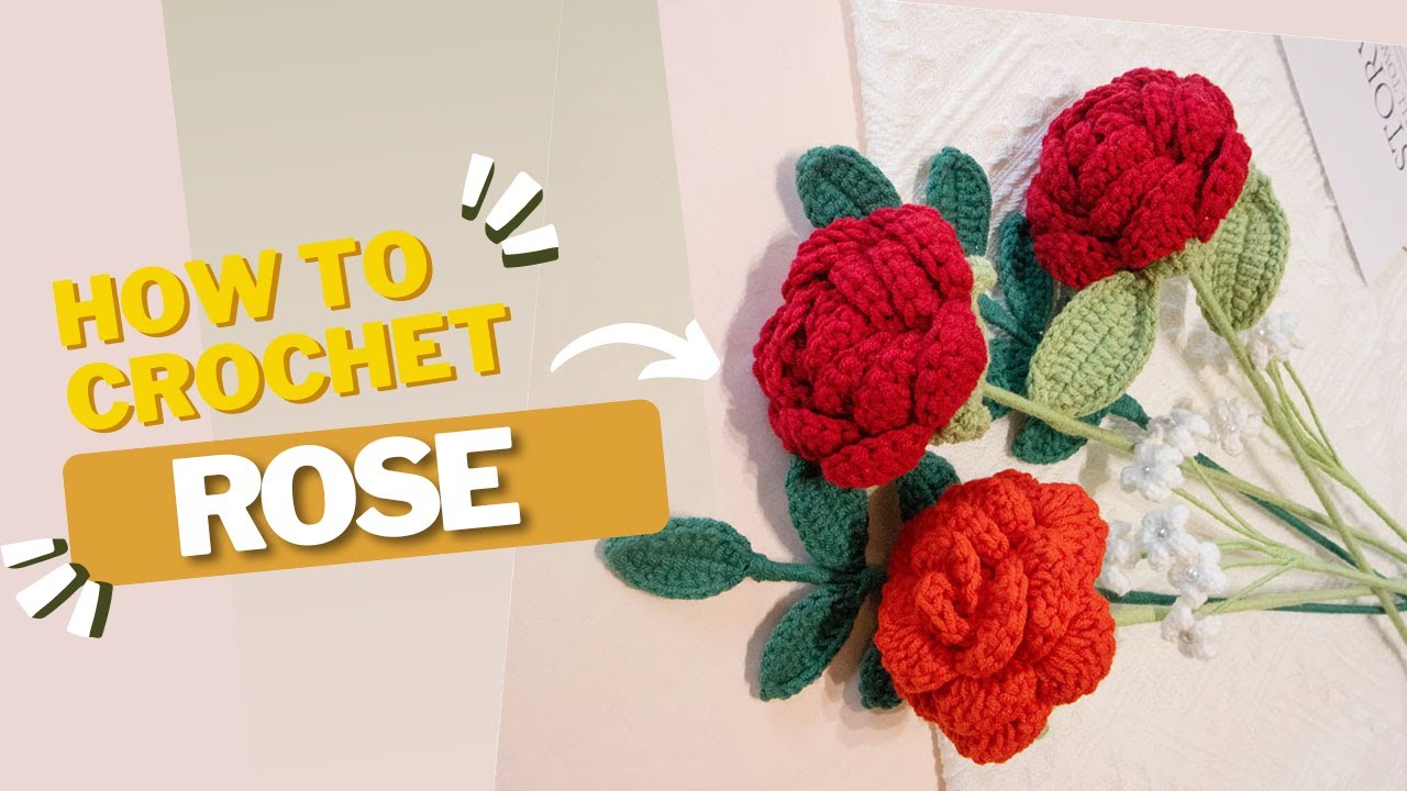 🌹 Как вязать крючком цветок розы для начинающих | Kiki Crochet