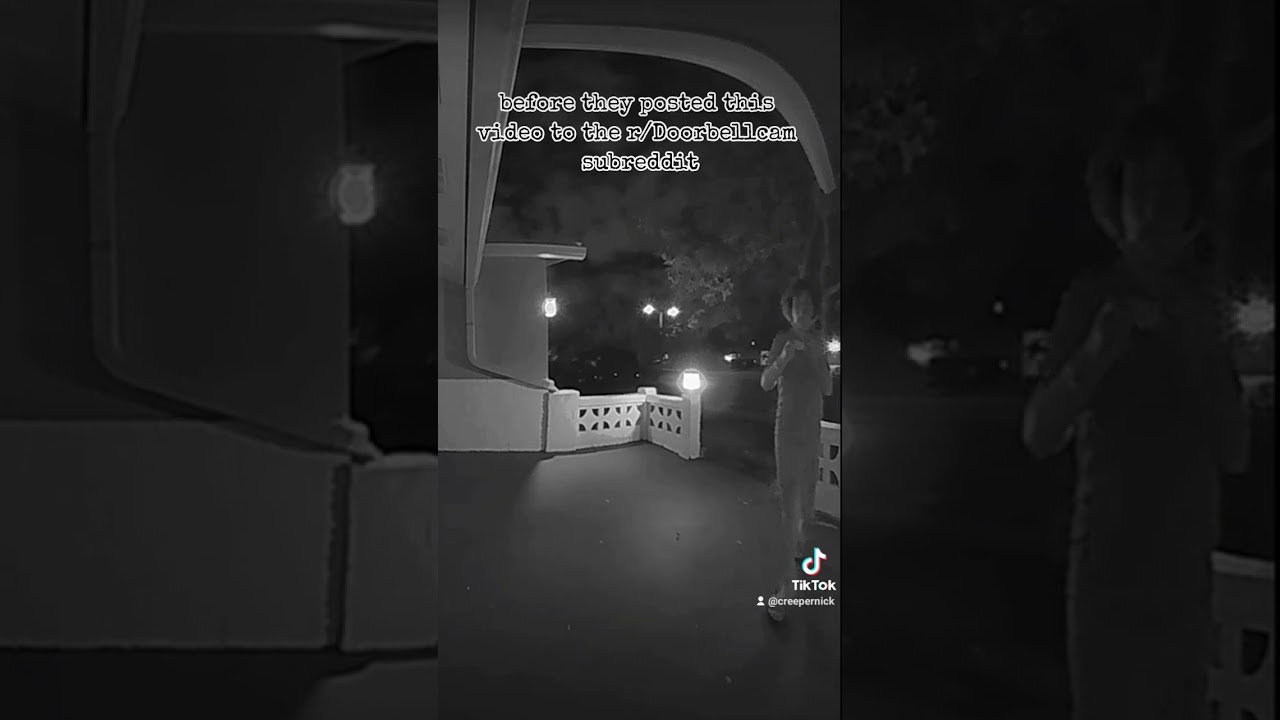 жуткая женщина на камере дверного звонка #жутко