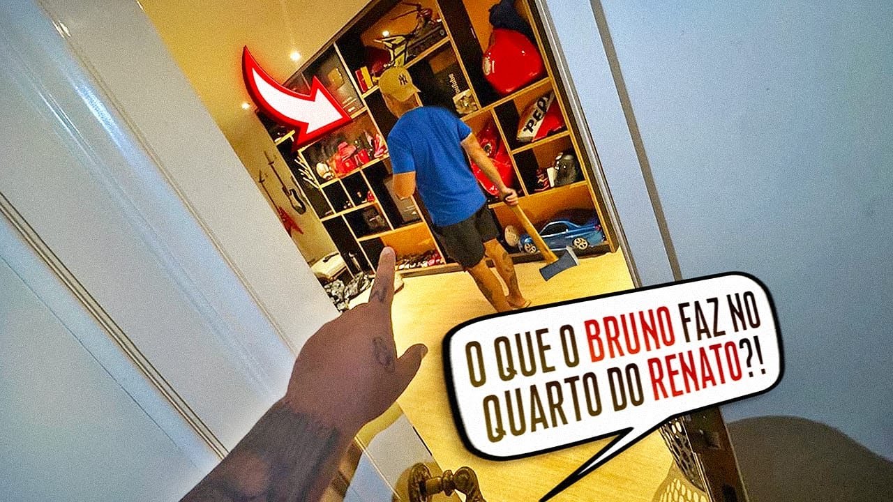 FLAGREI O BRUNO DE MADRUGADA NO QUARTO DO RENATO !!!
