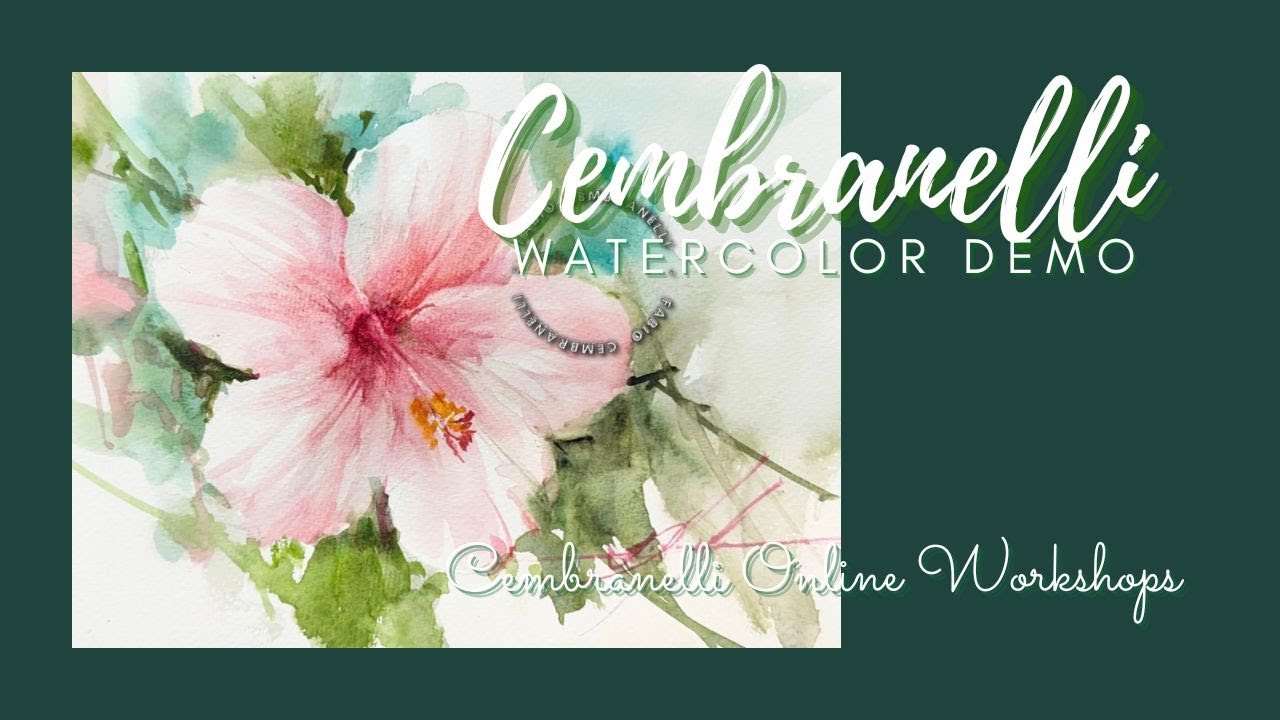 Pink Hibiscus, Watercolor Demo.