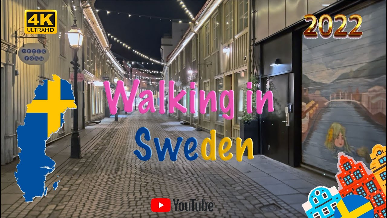 Walking in Sweden 🇸🇪​ - Jönköping at night - /2022/Autumn