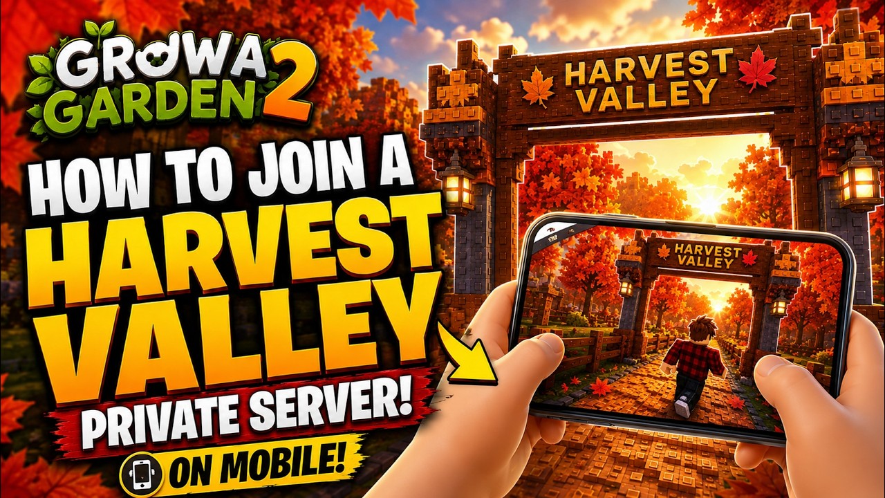 How to Join a Harvest Valley Private Server on MOBILE! 🍁 | Grow a Garden 2 Roblox