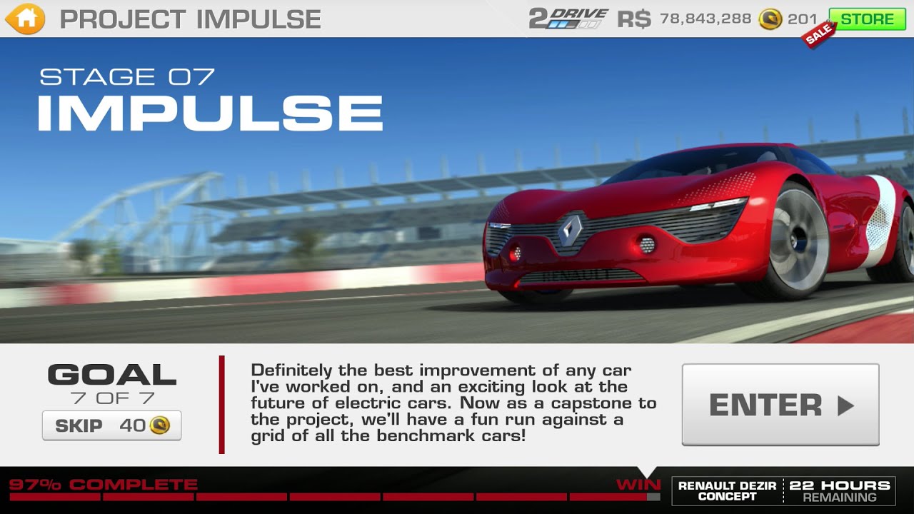 Real Racing 3 Project Impulse Stage 07 Goal 7 Renault Dezir Concept