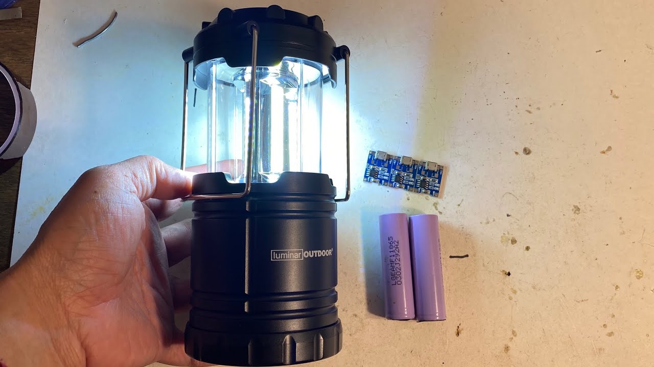 DIY lithium battery pack for LED lantern flashlight USB charger conversion