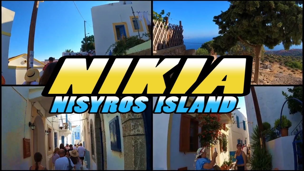 NIKIA Village Walking Tour - Nisyros Island - Greece (4k)