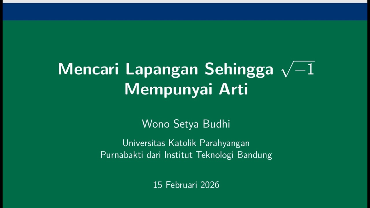 Menacri Lapangan Sehingga Akar -1 mempunyai arti