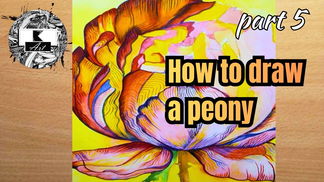 How to draw peony flower easy step by step || Flower drawing tutorial || part 5