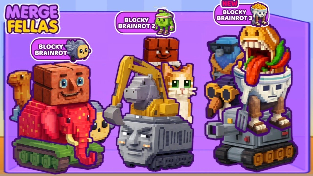 Merge Fellas BOSS + BOSS ⁉️ BLOCKY BRAINROT 1, 2, 3 & Sahur Brainrotb1 - New Update | The Max Level