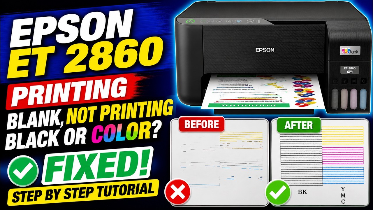 Epson ET 2860 не печатает, нет ни черного, ни цветного изображения — пошаговое руководство по очи...