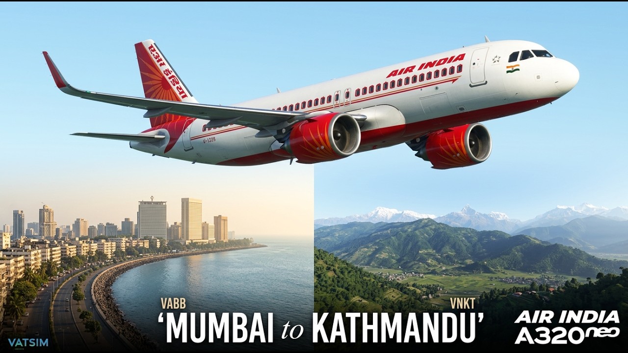 🛫 🌅Mumbai ➜ Kathmandu LIVE | Air India A320neo | MSFS 2020🏔️🛫#fly  #live