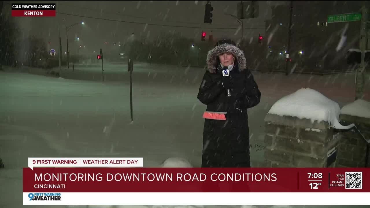 Heavy snowfall moves into Cincinnati area during winter storm