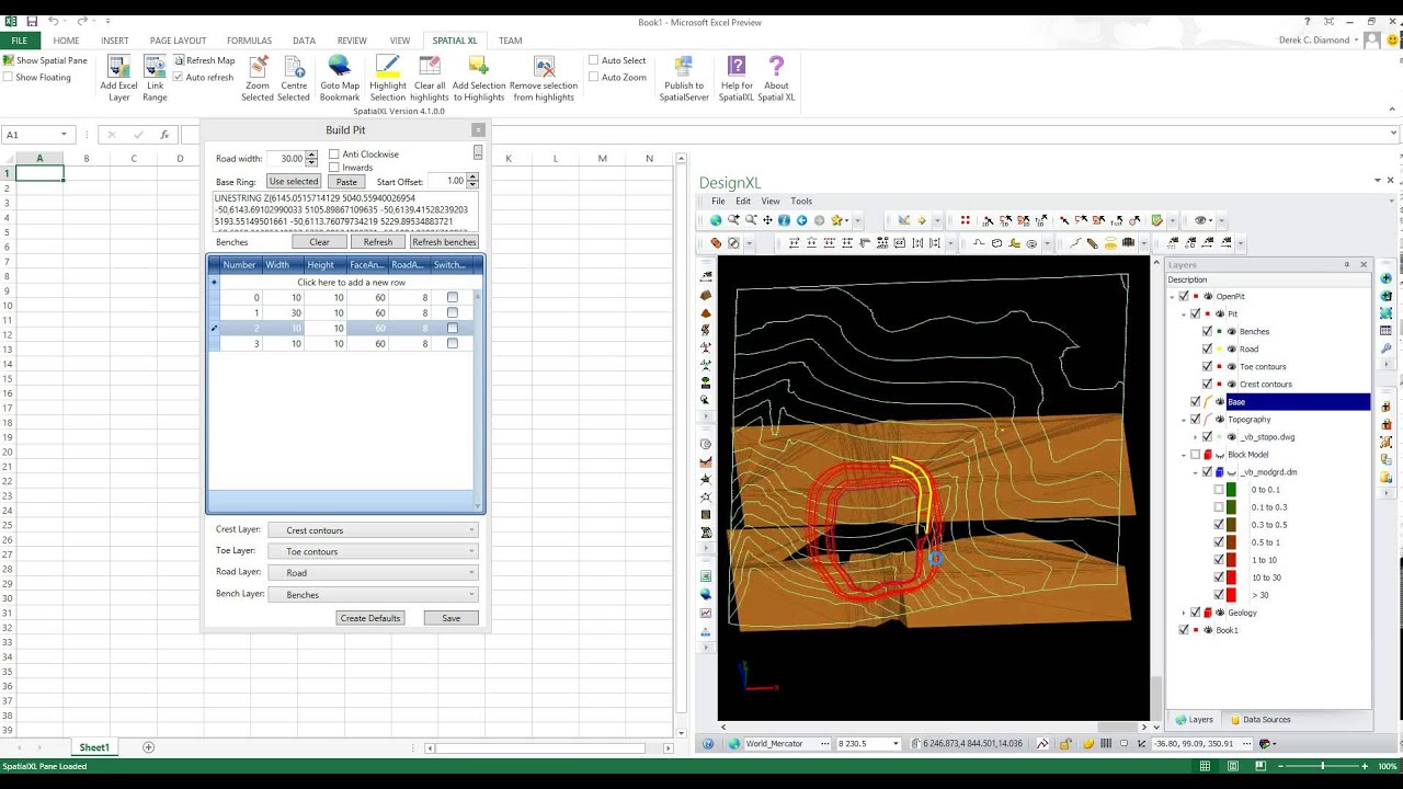Open Pit Mine Design - in Excel with DesignXL