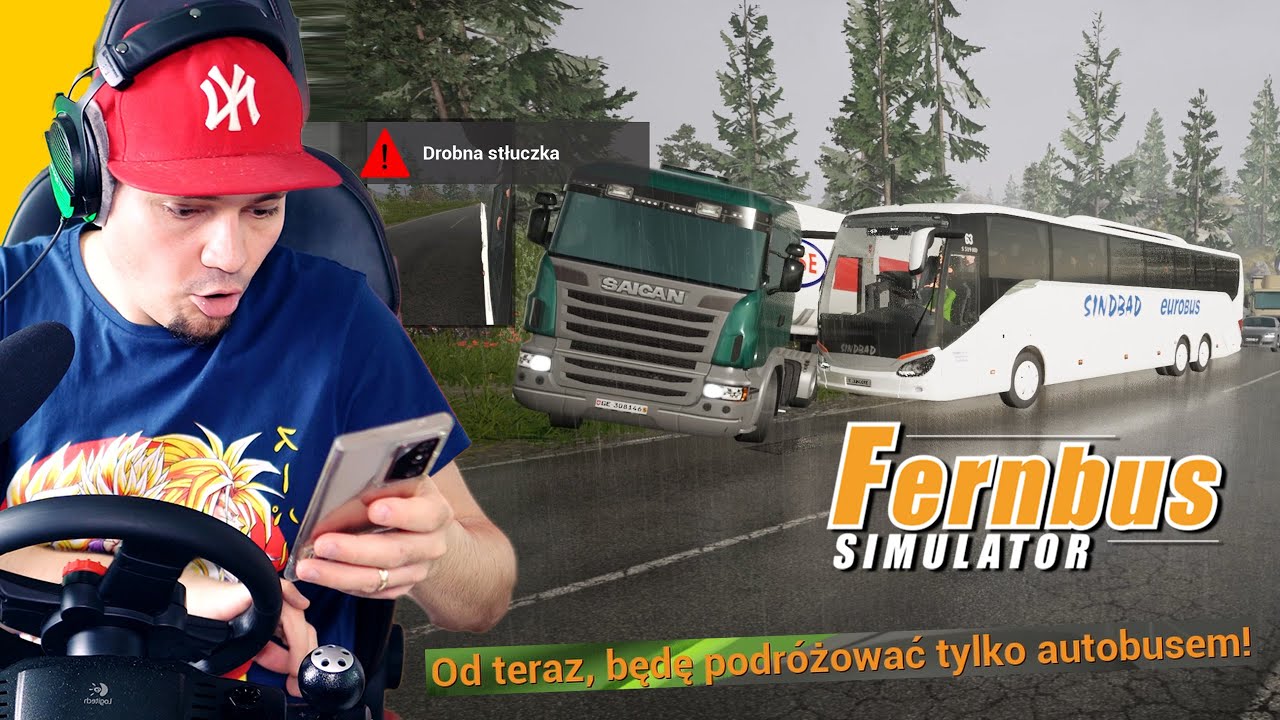 JAZDA Z KOMÓRKĄ W RĘCE! *drobna stłuczka* 🚌 Fernbus Simulator