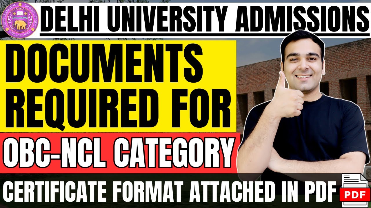 OBC Category - New List of Documents Required in DU🔥| Delhi University Admissions